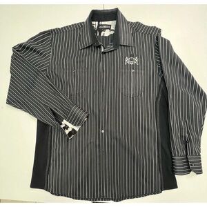 Classic Black and White Striped Men's Shirt